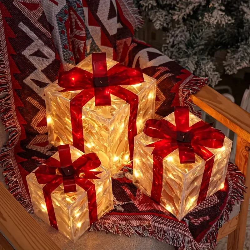 Light-Up Christmas Present Decorations