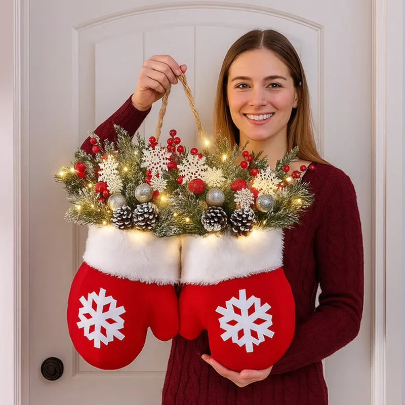 Christmas Mittens Door Decoration