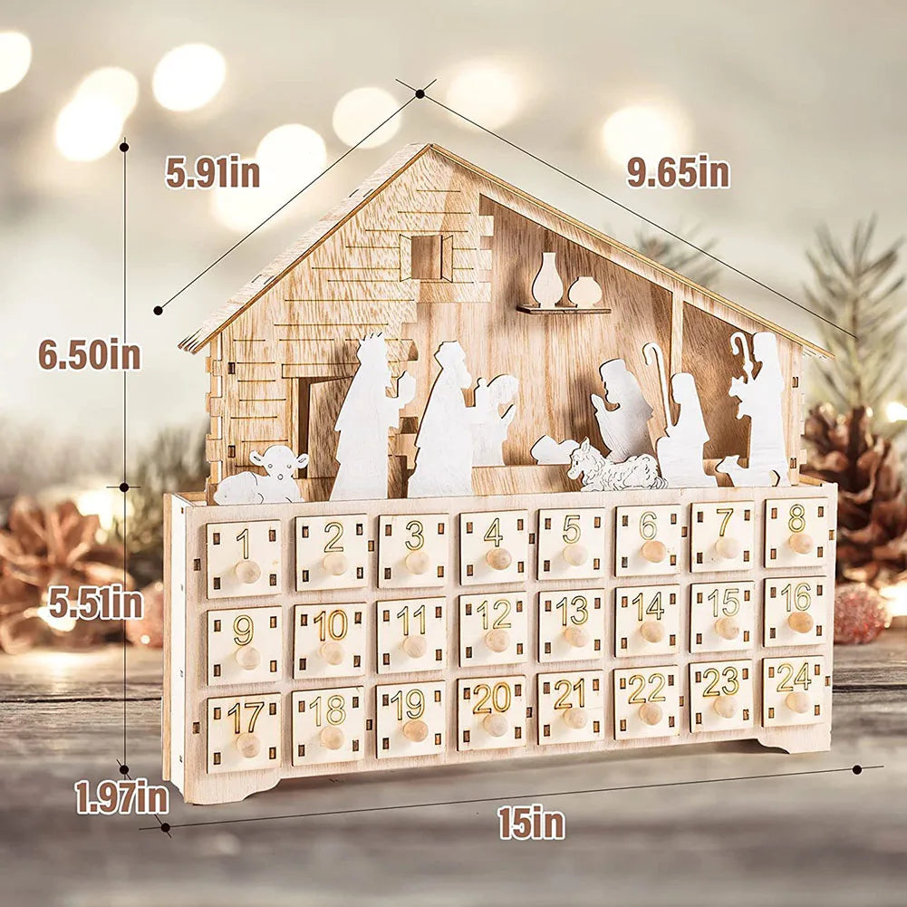 Nativity Scene Wood Advent Calendar