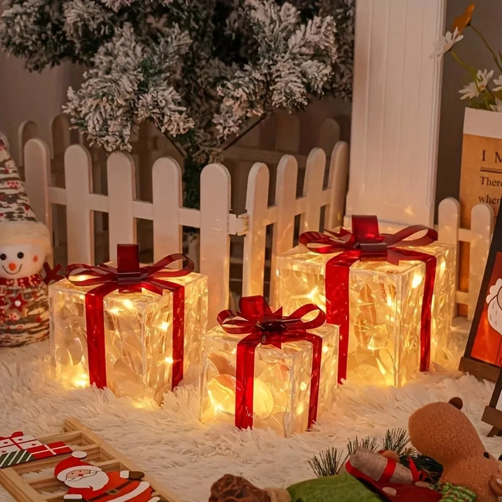 Light-Up Christmas Present Decorations