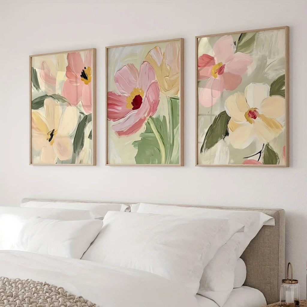 3 Piece Flower Pastel Prints