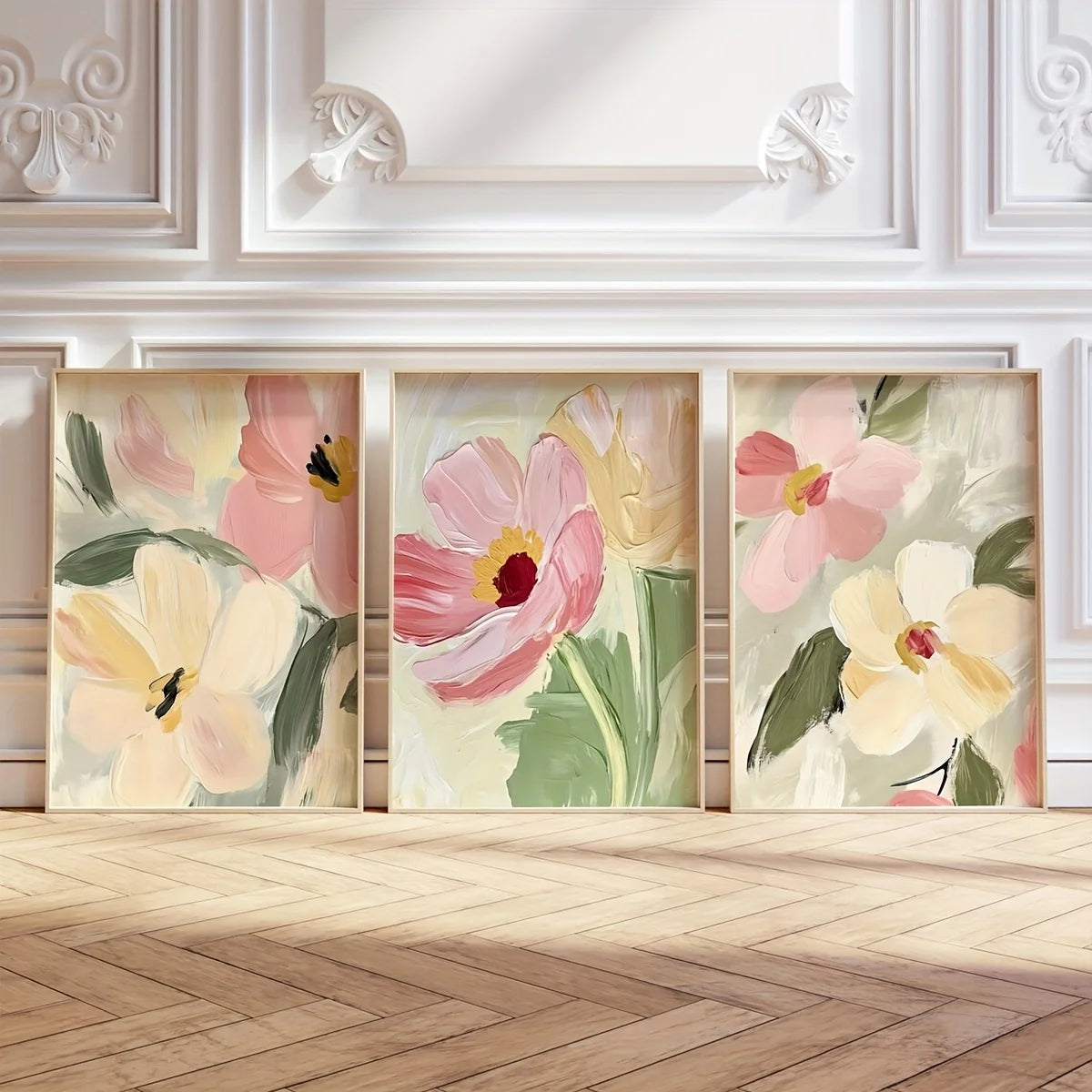 3 Piece Flower Pastel Prints